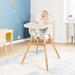 Babyjoy 3 in 1 Convertible Wooden High Chair Toddler Feeding Chair - 20.5" x 21.5" x 36"
