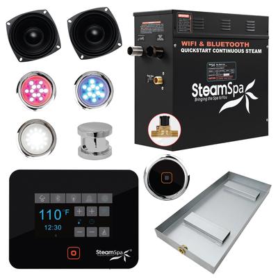 SteamSpa Black Series Bluetooth 7.5kW QuickStart Steam Bath Generator