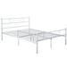 Queen size Metal Bed Frame Platform Mattress Foundation with Headboard (Black & White)