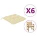 vidaXL Chair Cushions 6 pcs Cream White 19.7"x19.7"x2.8" Oxford Fabric - 19.7x19.7"x2.8"