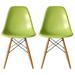 Designer Plastic Eiffel Chairs Solid Wood Legs Molded Modern Armless Side Dining For Kitchen Work Office