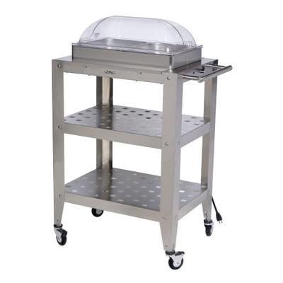 BroilKing Professional Standard Size Warming Cart w/ 2 1/2 size pans & roll top lid