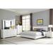 August Glossy White 2-piece Upholstered Bedroom Set with Dresser