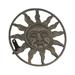 Zeckos Bronze Cast Iron Sun Face Wall Mount Garden Hose Hanger - 5.5 X 12 X 12 inches