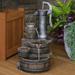 Cozy Farmhouse Pump and Barrels Outdoor Fountain with LED Lights