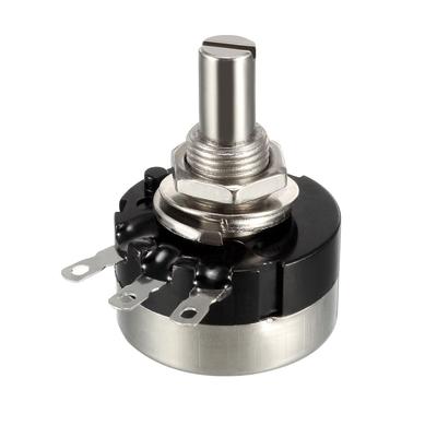 10K Ohm Variable Resistors Single Turn Rotary Carbon Film Potentiometer - Black,Silver Tone