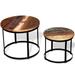 vidaXL Two Piece Coffee Table Set Solid Reclaimed Wood Round 19.7"