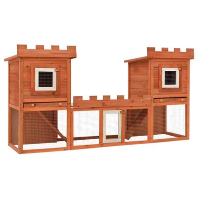 vidaXL Outdoor Large Rabbit Hutch House Pet Cage Double House - 76" x 19.7" x 39.8"