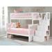 Columbia Staircase Bunk Bed Twin over Full in White