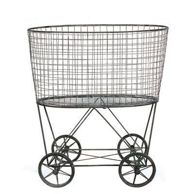 Metal Rolling Laundry Cart with Rack