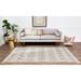 Jani Ann Brown/Ivory Geometric Jute and Wool Rug