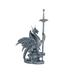 Q-Max 13"H Medieval Silver Dragon with Armor and Sword Guardian Statue Fantasy Decoration Figurine