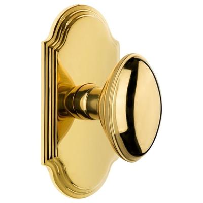 Grandeur Arc Solid Brass Single Dummy Door Knob with Eden Prairie Knob