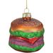 2.25" Brown, Green, and Red Glass Hamburger Christmas Ornament