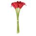 12Pcs Wedding Party Gift Calla Lily Artificial Manmade Flowers Bouquet - Red,Green - 13.4" x 2"(L*Max.W)