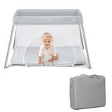 Lightweight Foldable Baby Playpen with Carry Bag-Light Gray - 45.5" x 31" x 27" (L x W x H)
