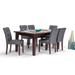 WYNDENHALL Jefferson Contemporary 7 Pc Dining Set with 6 Upholstered Dining Chairs and 66 inch Wide Table