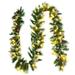 Costway 9ft Pre-lit Christmas Garland w/ Snow Flocked Tips Red Berries - Green - 9 FT