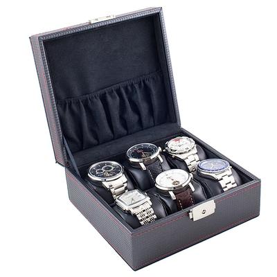Caddy Bay Collection Compact 6-Watch Display Storage Case