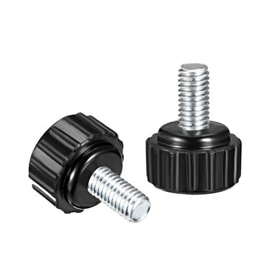 M5x10mm Male Thread Knurled Clamping Knobs Grip Thumb Screw on 3Pcs - Black,Silver Tone