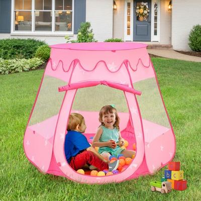 Pink Portable Kid Play House Play Tent with 100 Balls - 33.5