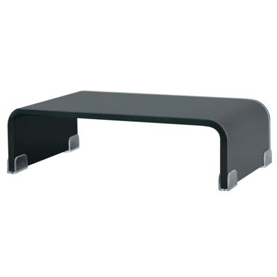 vidaXL TV Stand/Monitor Riser Glass Black 15.7"x9.8"x4.3"