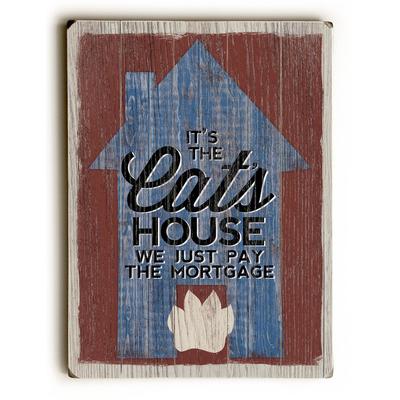 The Cat's House - Planked Wood Wall Decor by Misty Diller