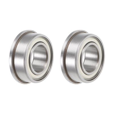 F63800ZZ Flange Ball Bearing 10x19x7mm Shielded Chrome Bearings 2pcs