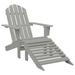 vidaXL Patio Chair with Ottoman Wood Gray - Grey