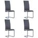 vidaXL Cantilever Dining Chairs 4 pcs Gray Faux Leather