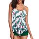 Holipick Women Tankini Swimsuits 2 Piece Flounce Printed Top with Boyshorts Bathing Suits White Leaf M