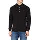 Farah Men's Ricky Long Sleeve Polo Shirt, Black, XL