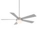 WAC Lighting Eclipse LED Indoor/Outdoor Smart Ceiling Fan - Body Finish: Satin Brass - Blade Color: Matte White - F-053L-SB/MW