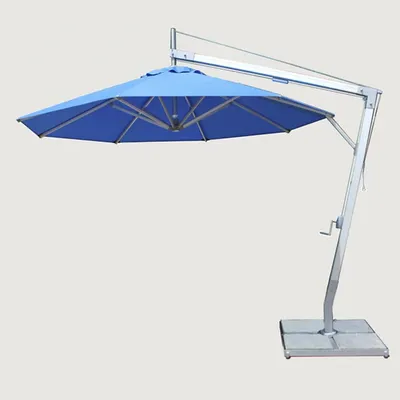 Bambrella Santa Ana Round Side Wind Aluminum Cantilever Umbrella With Base