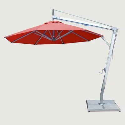Bambrella Santa Ana Round Side Wind Aluminum Cantilever Umbrella With Base