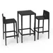 Vondom Spritz Outdoor Bar Table and Stool Set - 56022-Black