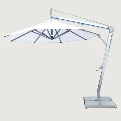 Bambrella Santa Ana Round Side Wind Aluminum Cantilever Umbrella With Base