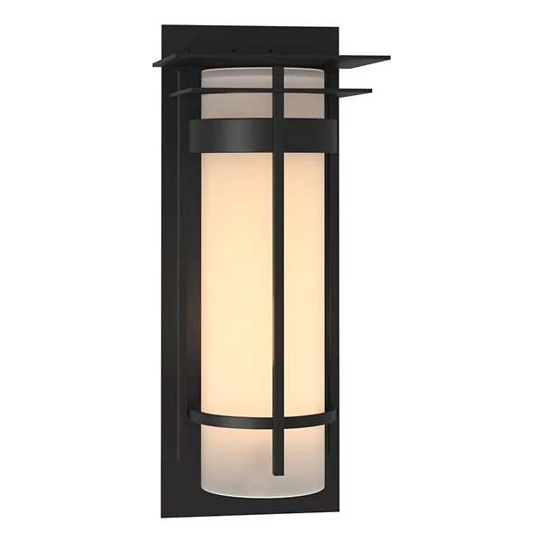 Hubbardton Forge Banded Coastal Outdoor Wall Sconce with Top Plate