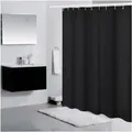 Rideau de Douche en Tissu Imperméable Noir Pur Large Couverture de Bain en Polyester WF