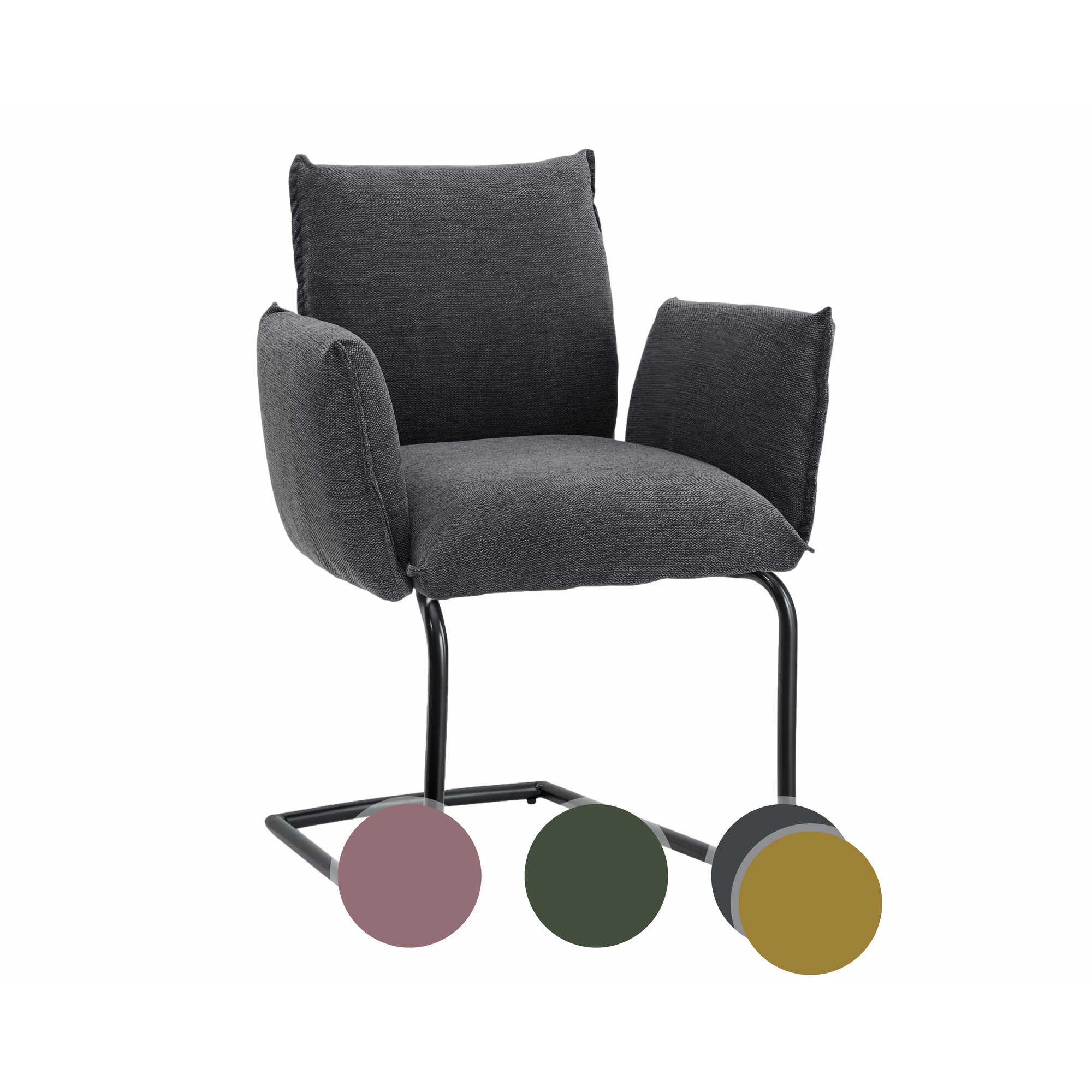 designline »SIT DOWN« Polsterstuhl Swing ohne Armlehnen / senfgelb