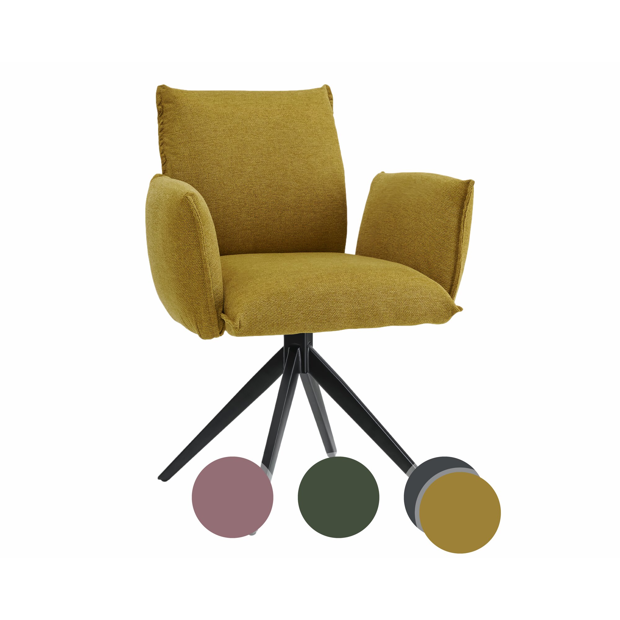 designline »SIT DOWN« Polsterstuhl Turn drehbar ohne Armlehnen / rosa