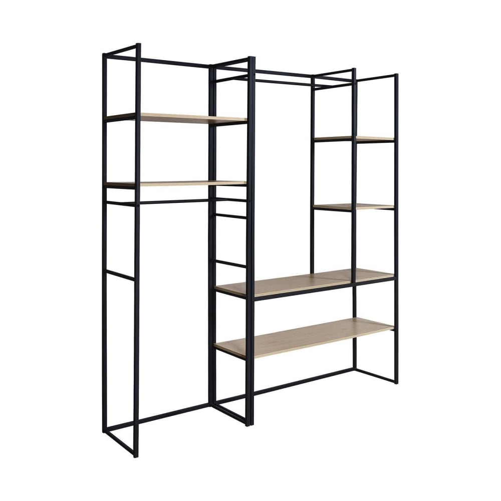 Ensemble de portants vêtements bois et métal - Lot de 2