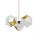 Gabriel Scott Welles 3 Spoke Pendant Light - WLS-PND-SPK-3-WHT-BRS-12-WHT