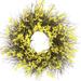 August Grove® Cheerful Forsythia Silk Wreath Silk in Yellow | 15 H x 15 W x 4 D in | Wayfair 03276B8948BD4B57AA087499FD699443