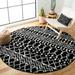 Black/White 79 x 0.39 in Indoor Area Rug - Foundry Select Cobos Geometric Black/Ivory Area Rug | 79 W x 0.39 D in | Wayfair