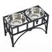PawHut 22" Double Stainless Steel Heavy Duty Dog Food Bowl Pet Elevated Feeding Station