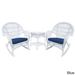 Santa Maria White Rocker Wicker Chair and End Table Set