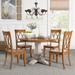 Eleanor Antique White Round Solid Wood Top 5-Piece Dining Set - X Back by iNSPIRE Q Classic