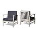 Perla Outdoor Acacia Wood Club Chair (Set of 2) by Christopher Knight Home - Set of 2