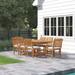 Lark Manor™ Darley 9 Piece Teak Wood Castle Patio Dining Set w/ Oval Extension Table, 6 Side Chairs & 2 Arm Chairs Wood/Teak in Brown/White | Wayfair